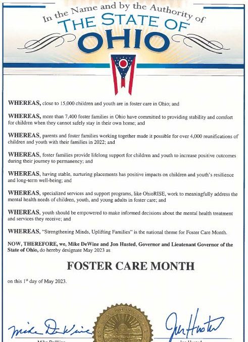 May is National Foster Care Month!   Please join our agency to support the National Foster Month theme of “Strengthening Minds, Uplifting Families.”